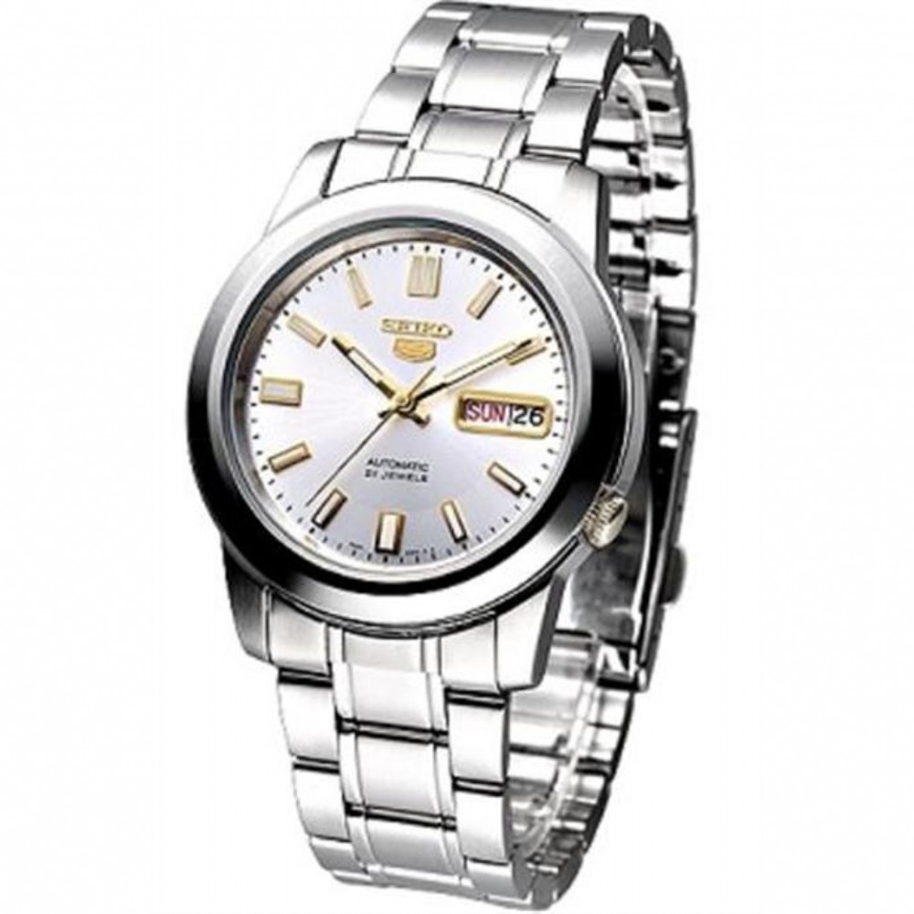 Seiko 5 SNKK09K1 Automatic Gold Tone on Silver | Jam Pria SNKK09