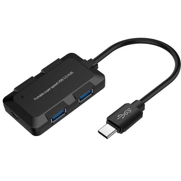 Jualan Robotsky Usb Hub Type C 3.1 4 Port With Usb Power Supply U9102B Hitam Terbatas