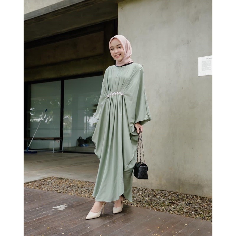 Madinah Mutiara Kaftan - kaftan sparkle modern gamis lebaran kaftan mutiara BEST SELLER / Keanu Diam