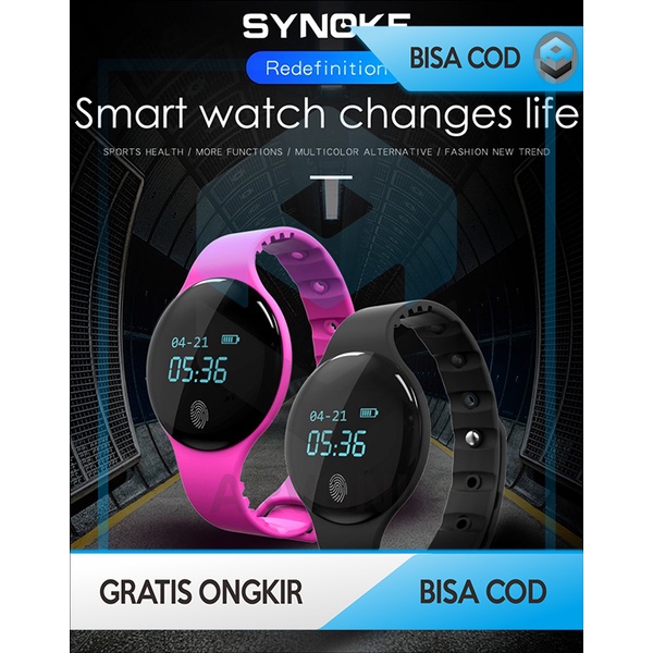 SMARTWATCH JAM TANGAN EXCLUSIVE PRIA DAN WANITA SYNOKE FITBAND DIGITAL