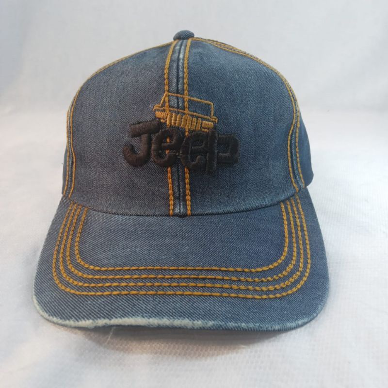 topi baseball jeans Jeep biru