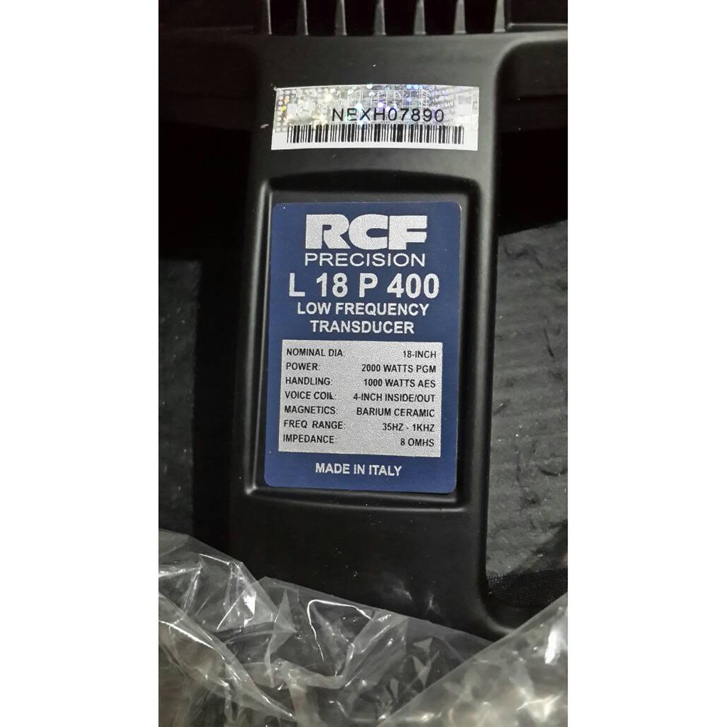 SPEAKER 18 INCH RCF PRECISION L 18 P 400 POWER 2000 WATTS PGM