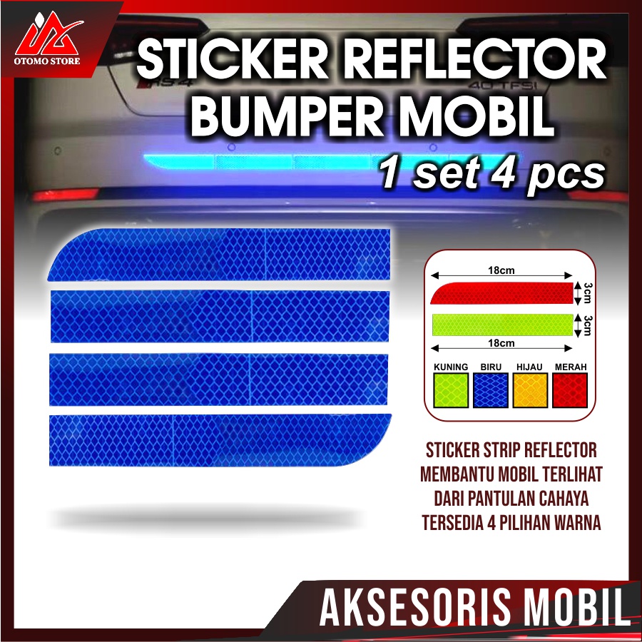 STIKER BUMPER Reflector Sticker Reflektor Belakang Mobil Aksesoris Eksterior Kendaraan