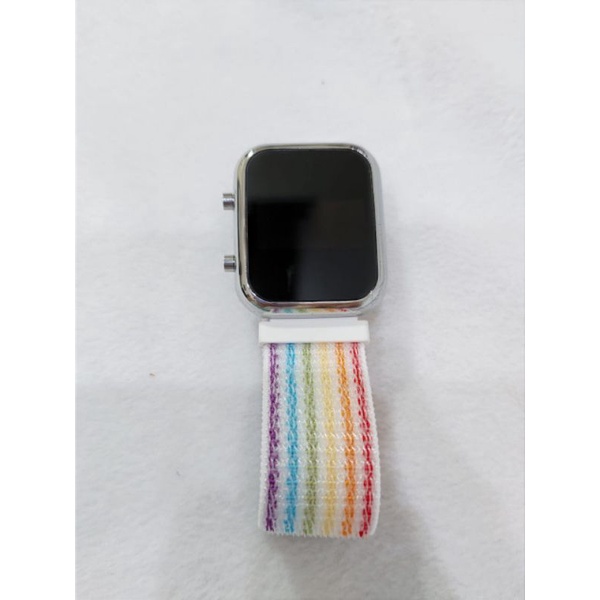 Jam LED Watch Strap Kanvas Persegi-1