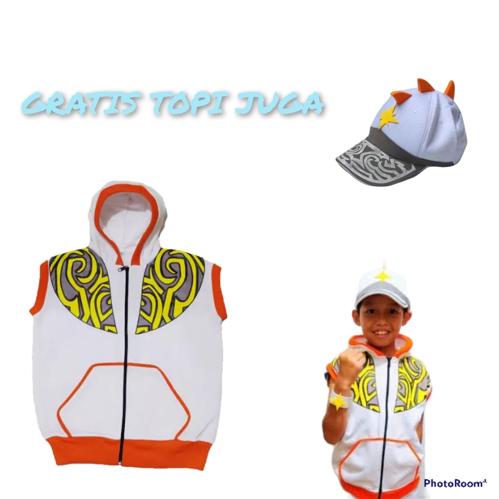 SWEATER HOODIE SINGLET BOBOIBOY SOLAR GRATIS TOPI