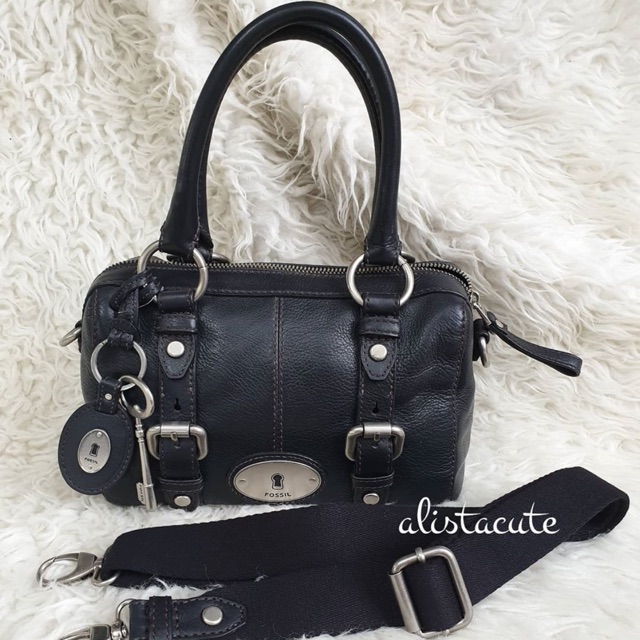 Tas Fossil maddox satchel small black