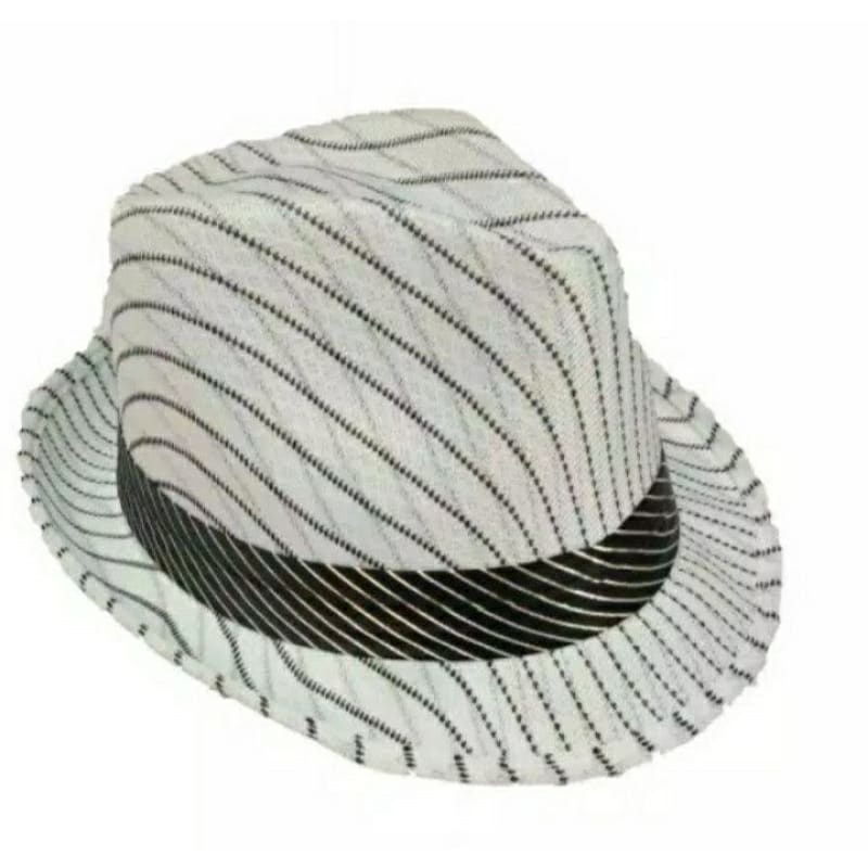 Cod Topi Fedora Fazz Motif Salur/Topi tompi/Topi cowboy/Topi bruno mars