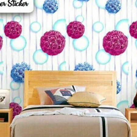 Wallpaper stiker  45cmx10/9 m berkarakter premium pvc yg berkualitas