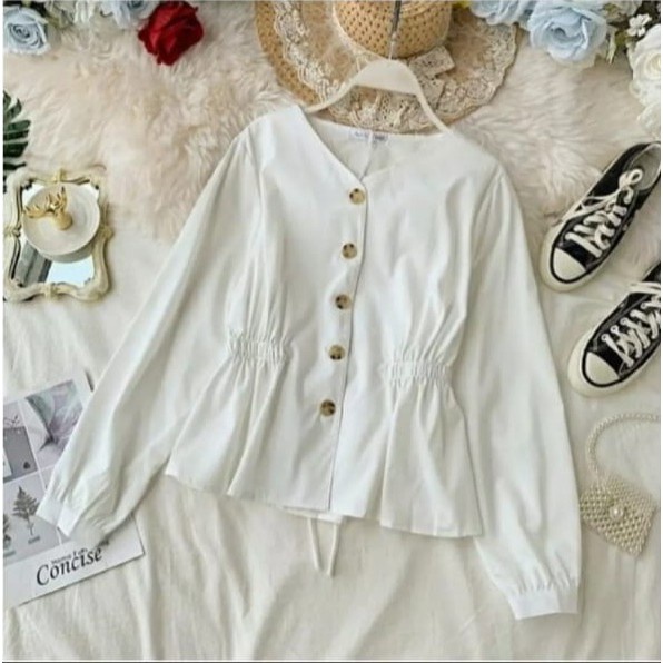 SABRINA TOP Baju Atasan Cewek Blous Korean Style bahan SHAKILA