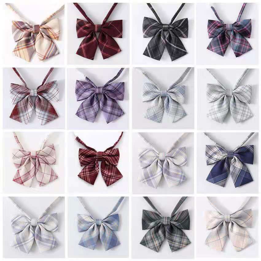 Women Fashion Bowtie Square Dasi Kupu-Kupu Wanita Motif Kotak-Kotak 2691