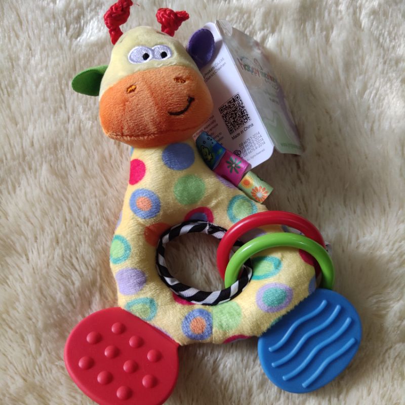 Mainan Boneka Bayi Rattle Teether Jerapah Lucu