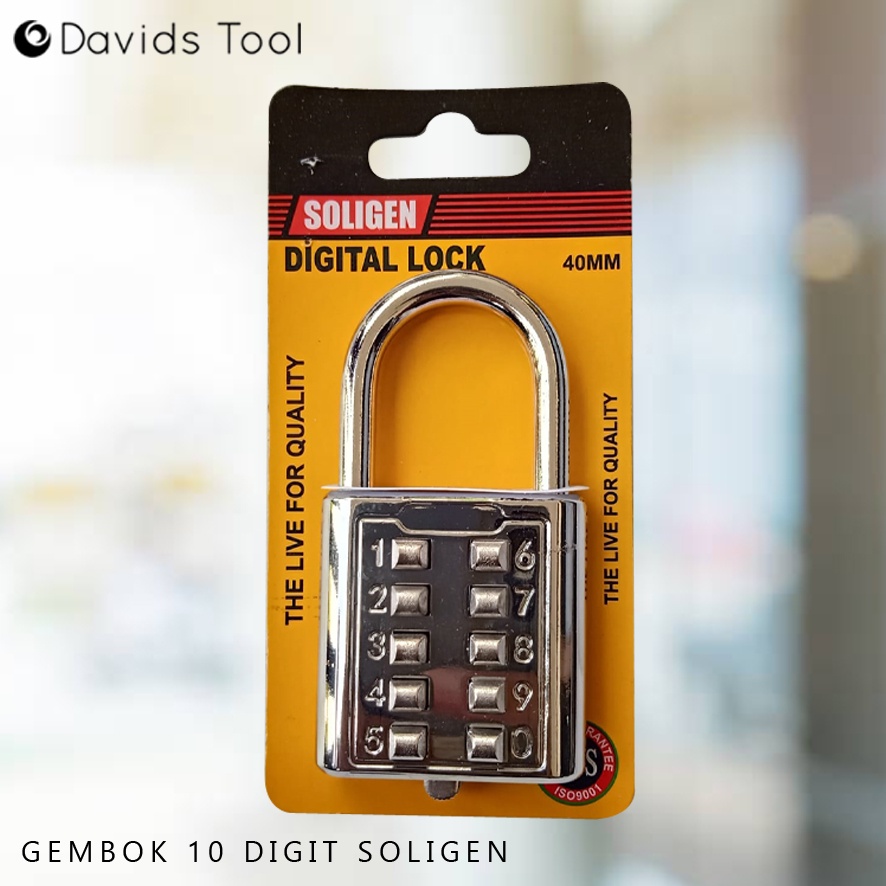 Gembok Pin Password Nomor Digital Soligen 40mm