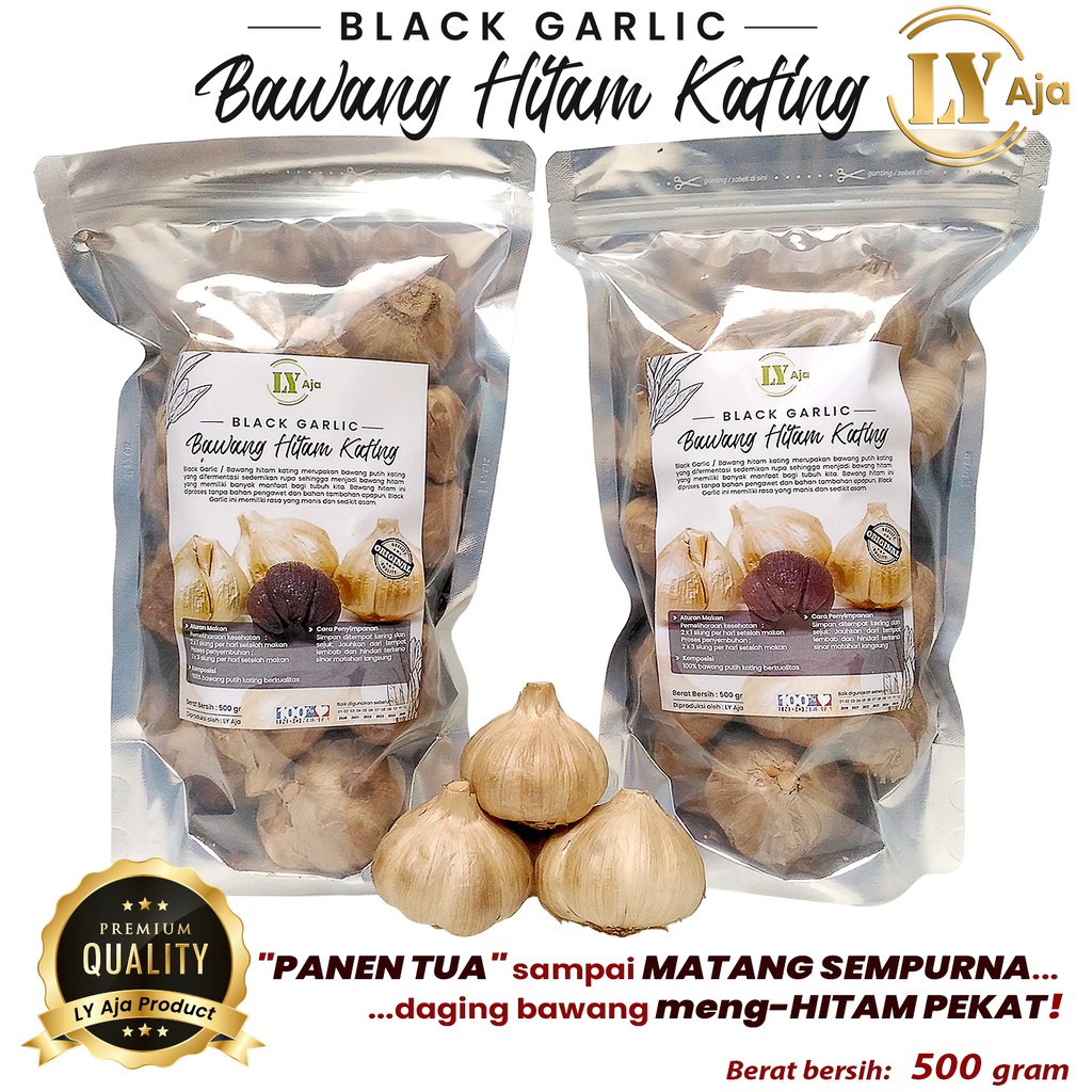 Bawang Hitam Kating Black Garlic Sweet Bulbs LY Aja 500 Gram Ekonomis 500 Gr