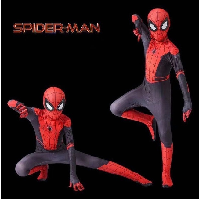 Voucher KOSTUM ANAK SPIDERMAN Baju Cosplay SUPERHERO Jumpsuit + Topeng