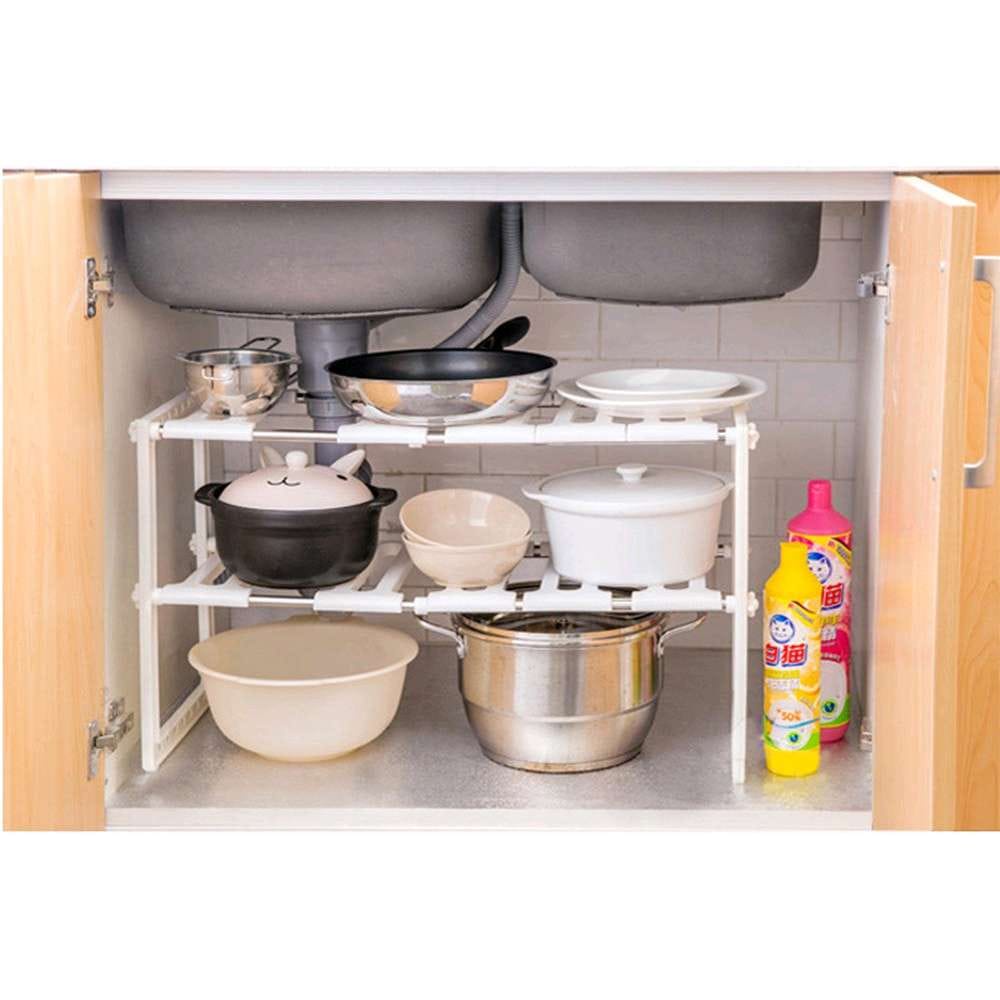 Rak Sepatu Panci Dapur Multifungsi Serbaguna Lemari 2 Susun Kitchen Tempat Bumbu Panjangin Flexible organizer