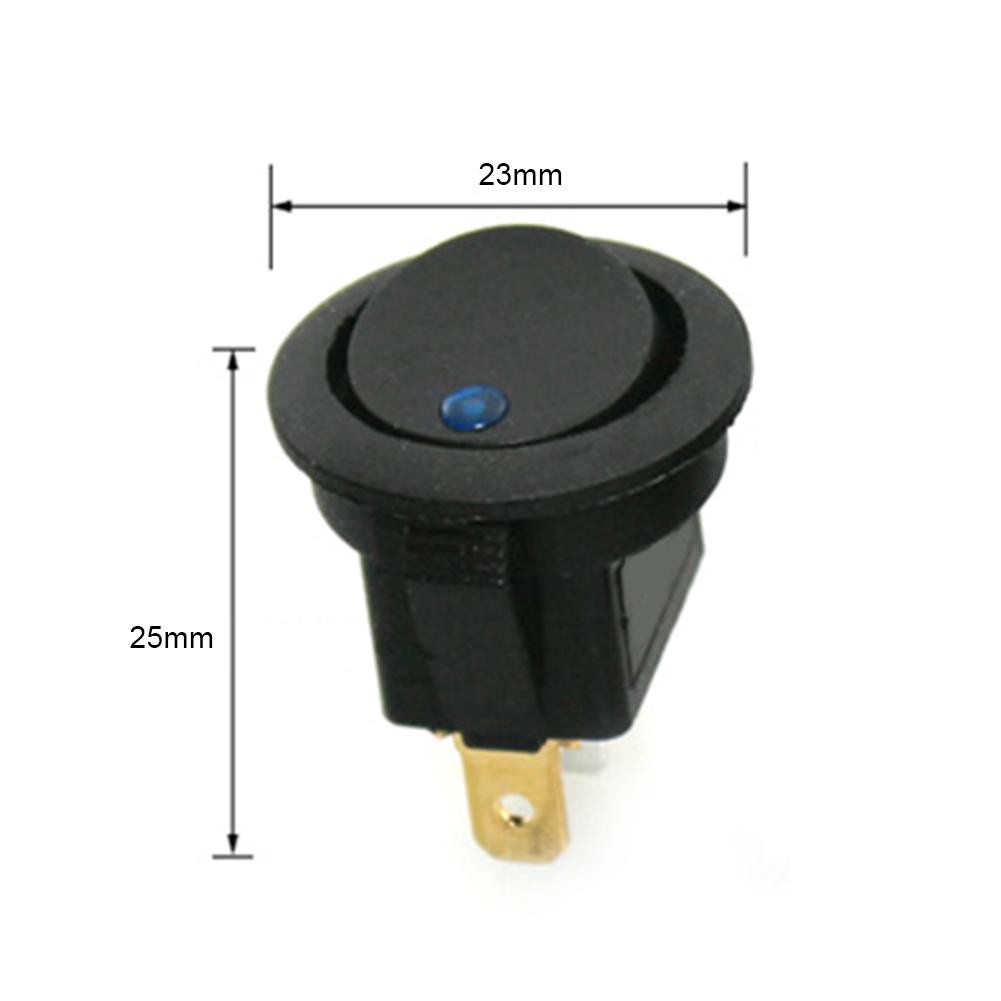 Saklar Toggle On / Off Bulat 20A 12V 3 Pin dengan Lampu LED untuk Mobil / Perahu