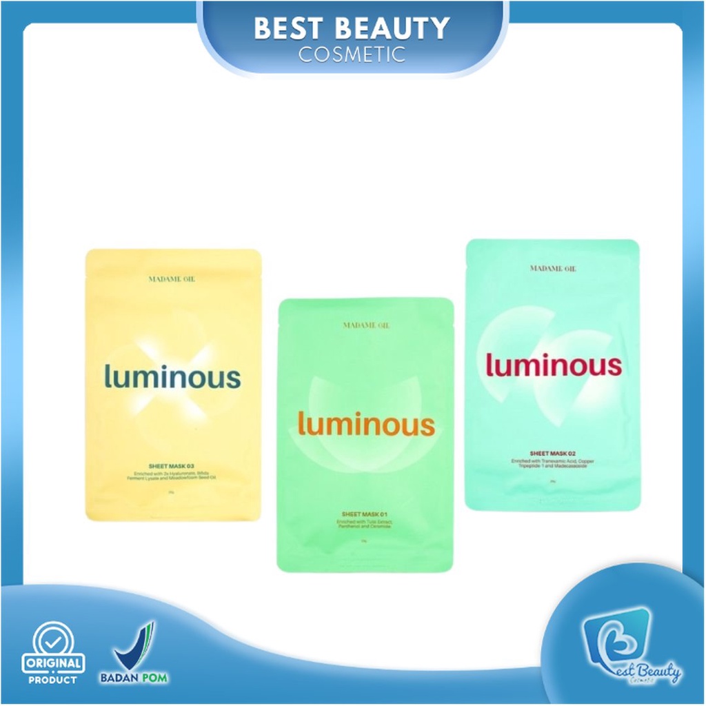 ★ BB ★  Madame Gie Luminous Sheet Mask - Skincare Masker Wajah