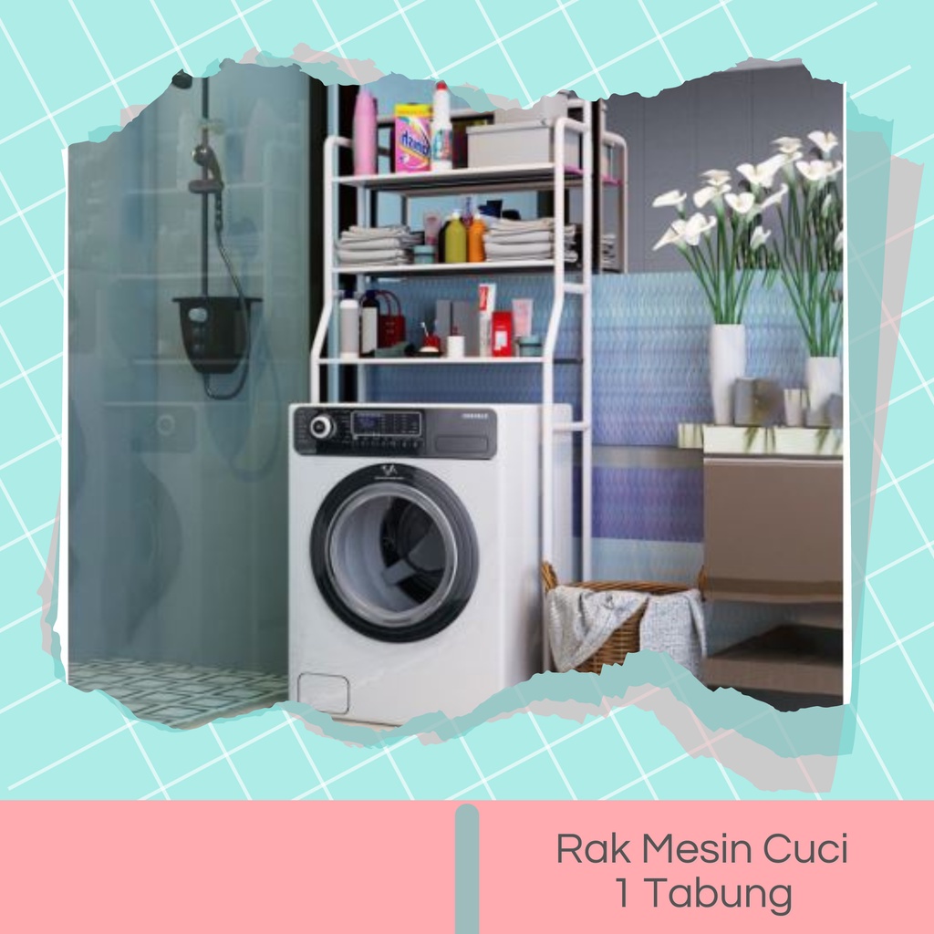 Rak Mesin Cuci Besi Serbaguna, Rak Laundry, Rak Mesin Cuci, Rak Toilet