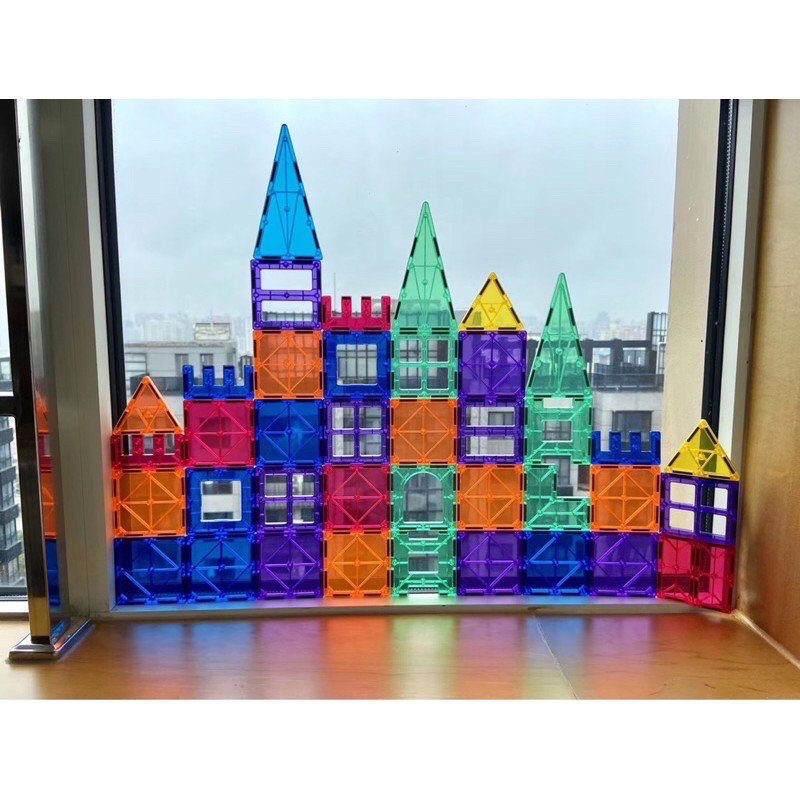 magnetic tiles 48 pc 48pcs READY STOK - magnatiles alike - balok magnet 48pc - hadiah kado anak