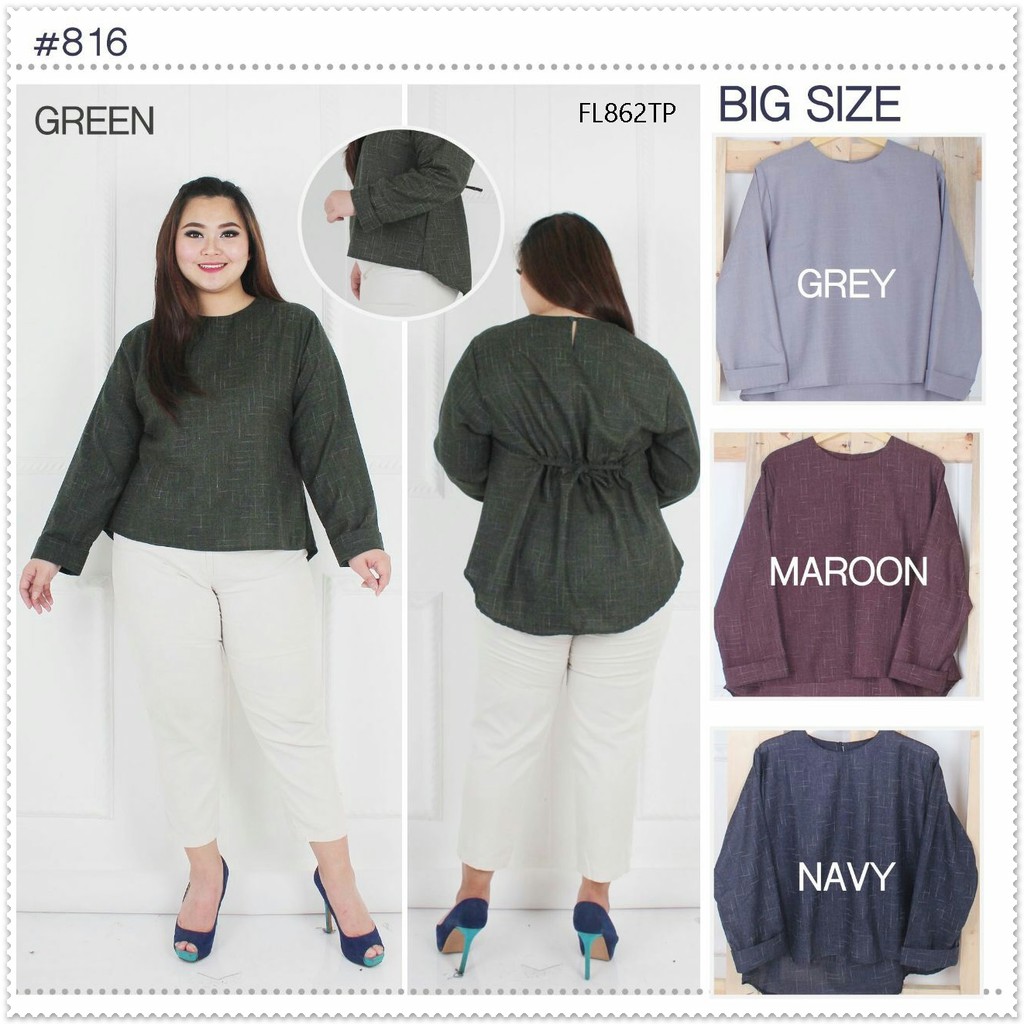 Ld 130 Cm Baju Atasan Jumbo Baju Atasan Bigsize Katun Wanita