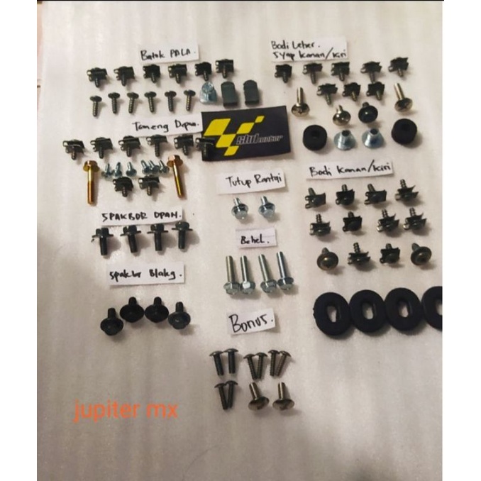 baut lengkap fulset body yamaha jupiter mx 135/baut full body jupiter mx Murah
