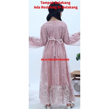 Gamis Anak Nagita Kid Full Brukat Resleting Belakang / Baju Pesta Gaun Gamis Anak Premium