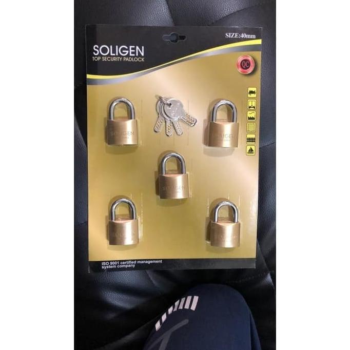 Gembok Master Key SOLIGEN 5 pcs Kuningan 40 50 60 mm Komputer