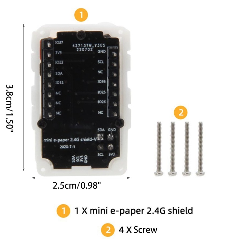 Btsg Mini E-PaperShield Board NRF24L01 2.4Ghz Transceiver Module World Wide Single-Chip Radio Transceiver ISM-Band Unive