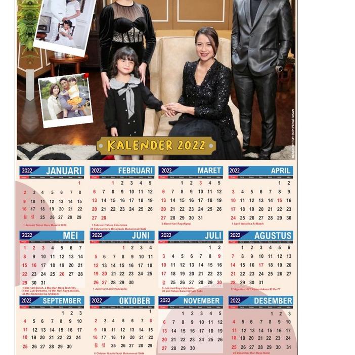 

2.2 STOK READY Kalender Foto Custom Tahun 2022 - Kelender Dinding Murah Per Lembar