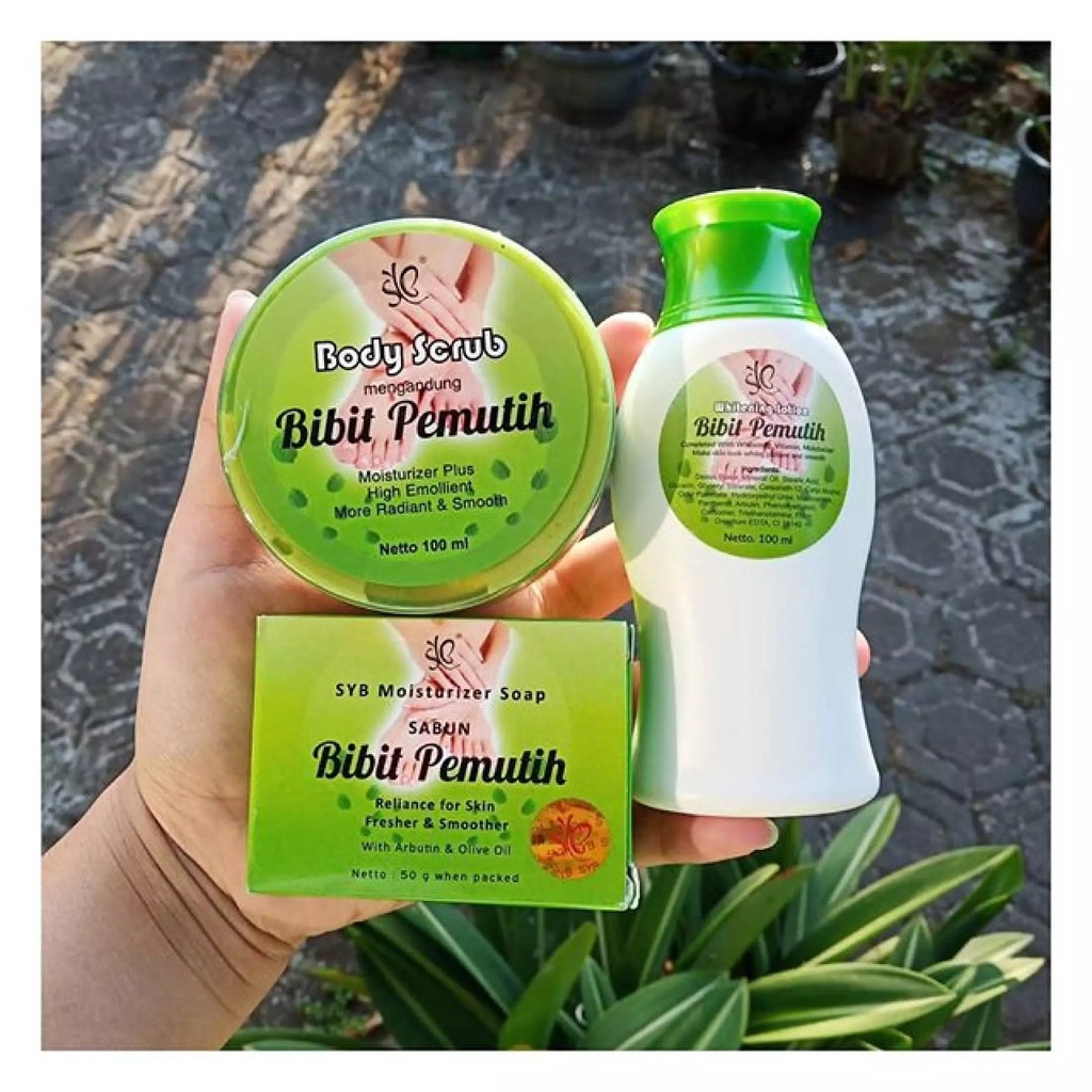 [COD] Paket Bibit Pemutih SYB 3in1 Lotion + Sabun + Body Scrub AMPUH Memutihkan Kulit Secara Alami Selama 10 Hari - ORIGINAL BPOM