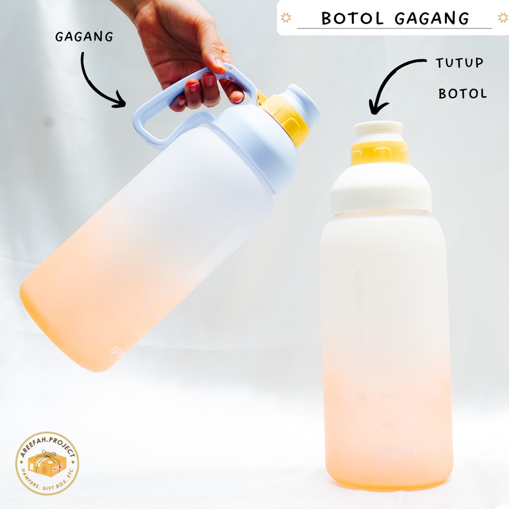 BOTOL GAGANG/ BOTOL MINUM VIRAL/ BOTOL MINUM AESTHETIC/ BOTOL MINUM JUMBO