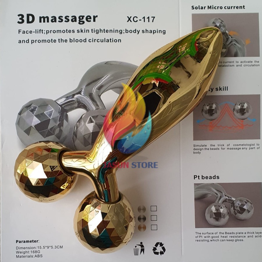 Bluekomputer - 3D Massager / Alat Pijat Manual / Alat Pijat Wajah / 3D Solar Massager - Termurah COD