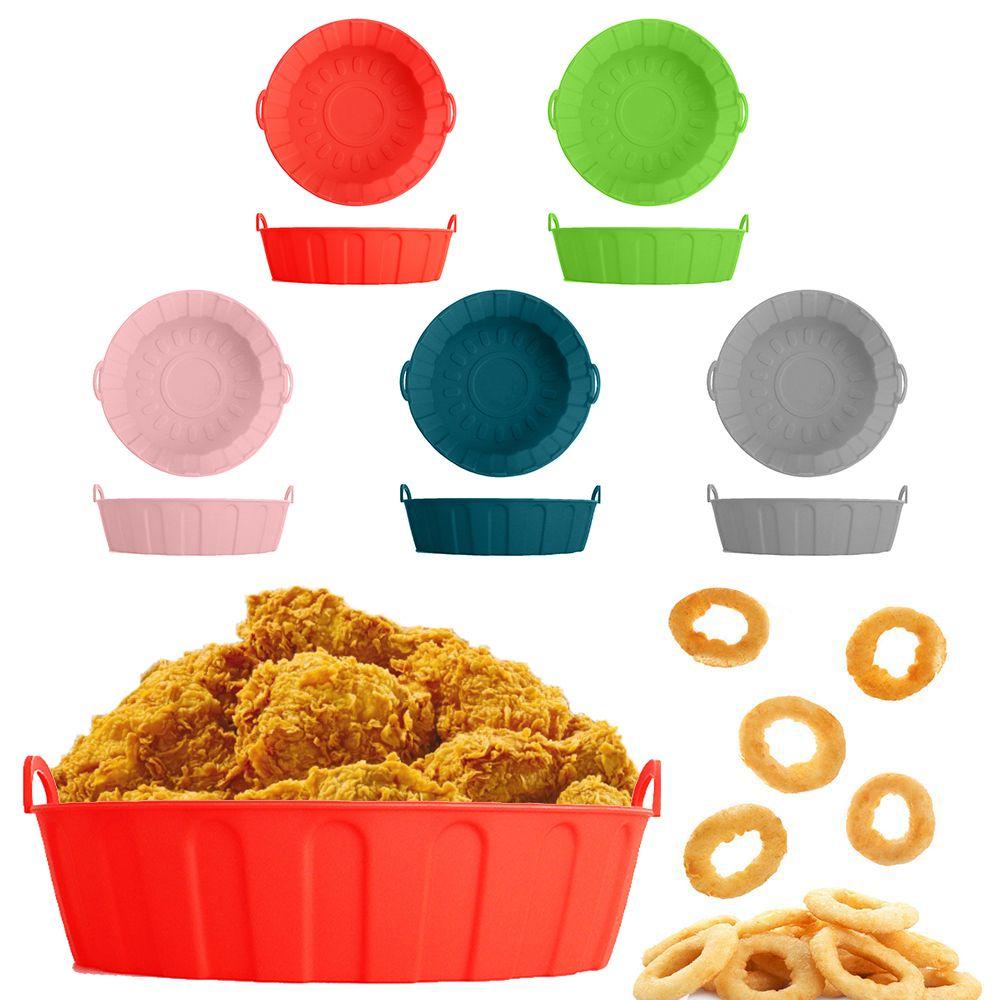 R-FLOWER Round Silicone Pot Grill Pot Tray Masak Reusable AirFryer Aksesoris Baking Basket