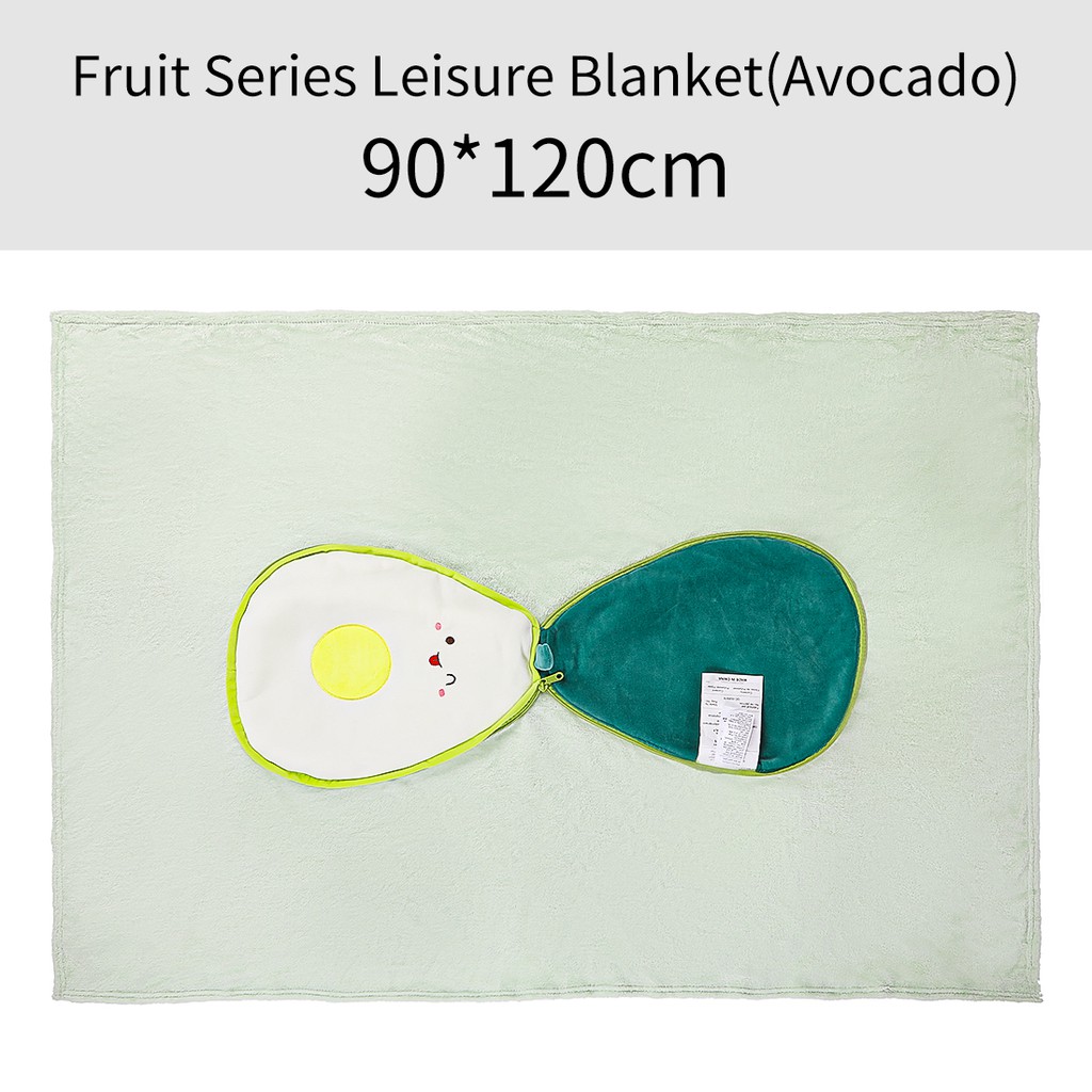 MINISO Blanket / Selimut Lipat Bulu Super Lembut Halus Motif Buah Seri Lucu 90 x 120 cm-5