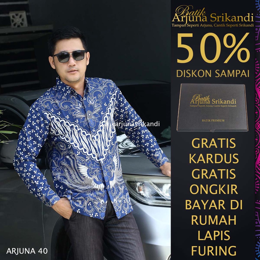 Kemaja Batik Pria Lengan Panjang Baju Hem Atasan Pria Kemaja Batik Pria Lengan Panjang Baju Hem Atas