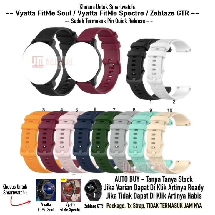 Tali Jam 20mm Watch Strap Vyatta Fitme Soul / Zeblaze GTR - OYE Rubber