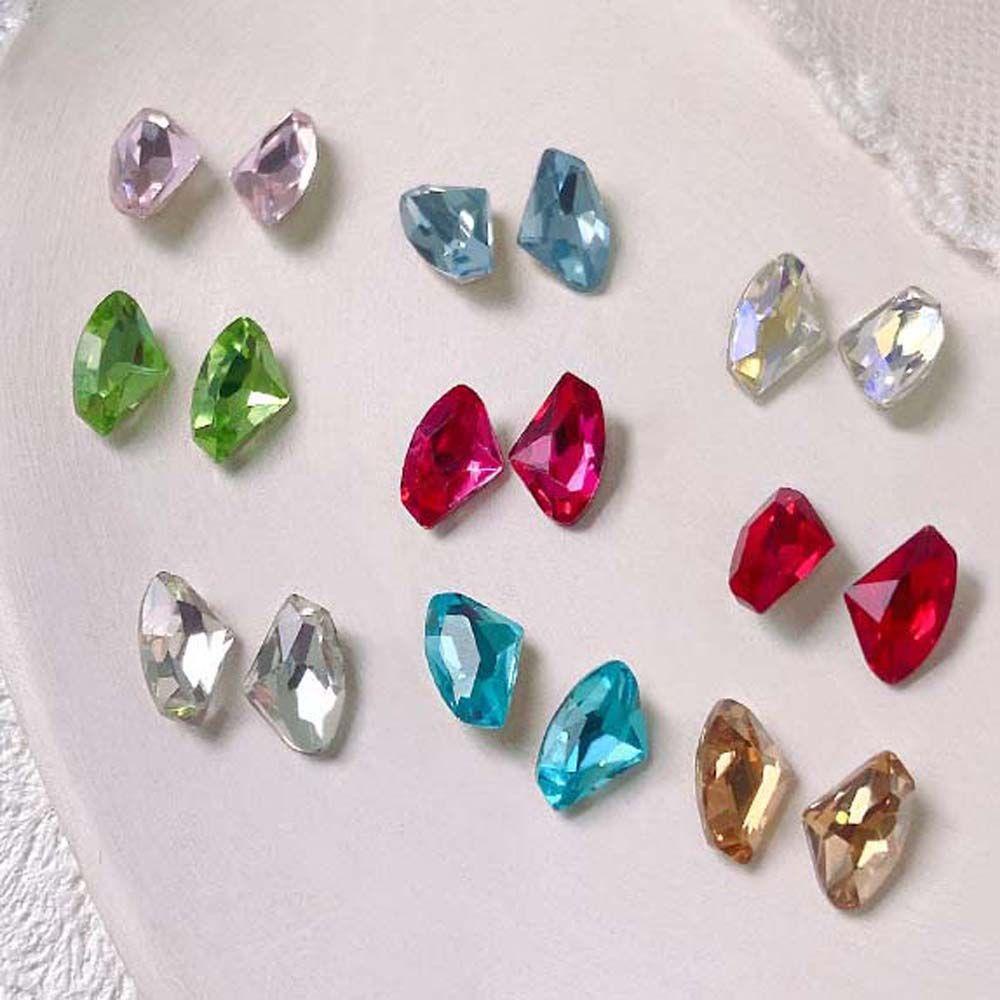 Mxbeauty Aurora Nail Art Rhinestones Wanita Fashion Berbentuk Tidak Teratur Korea Nail Drills Hiasan Kuku 3D Perhiasan Kuku