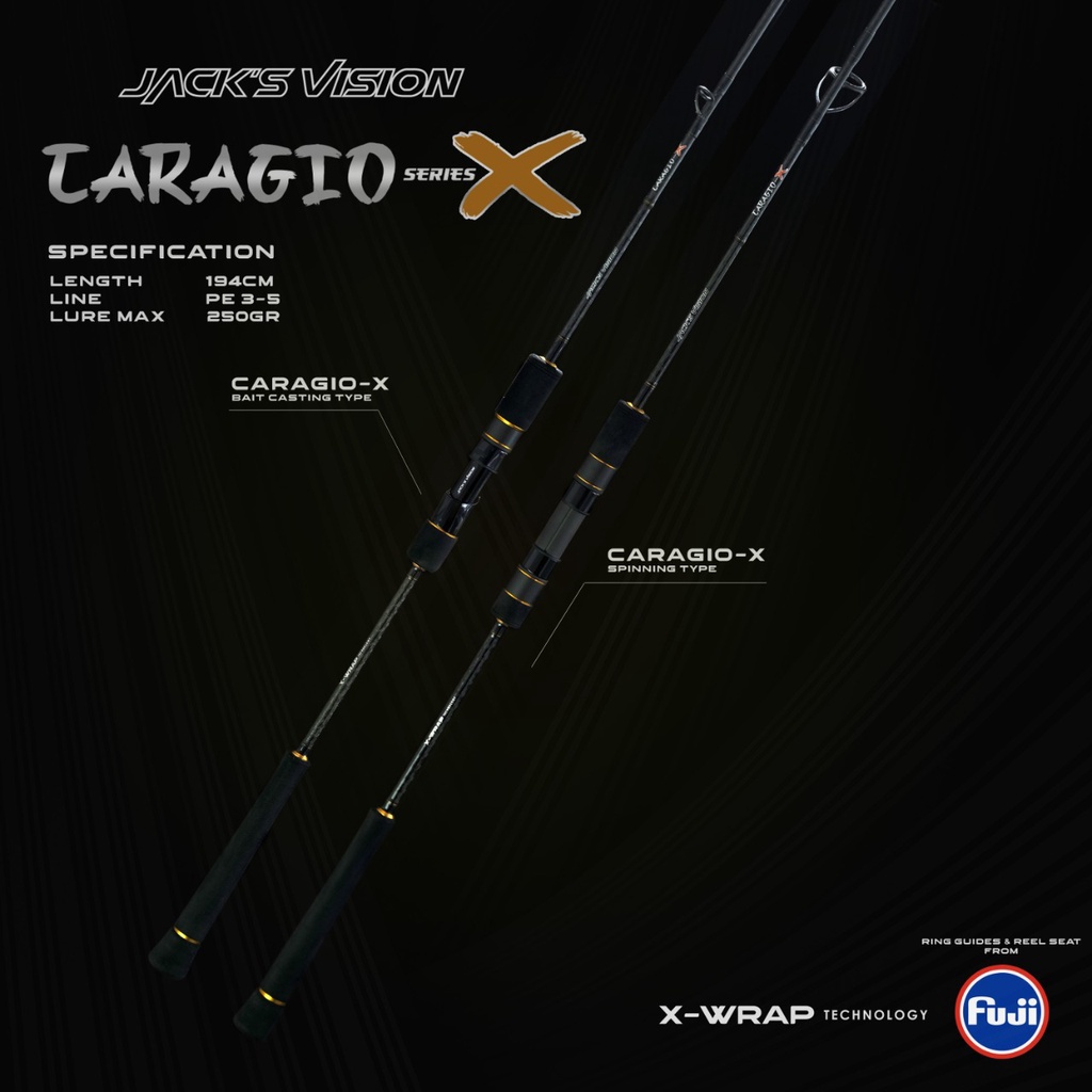 JORAN CARAGIO X JACK'S VISION TYPE SPINNING TYPE OVERHEAD all size STICK PANJING