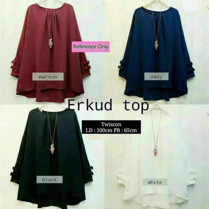 TBI Fashion Blouse Wanita Erkud Lengan Panjang Loose Blouse