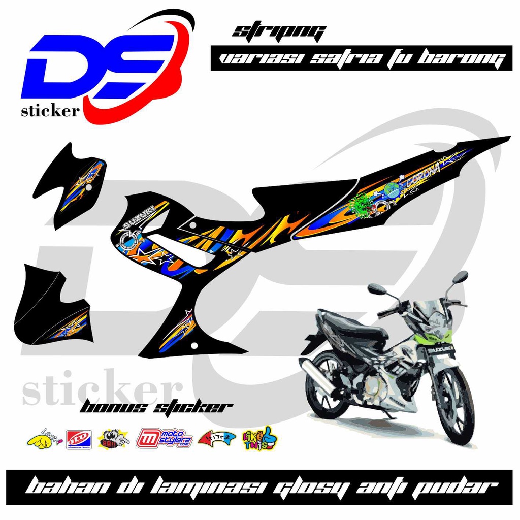 STRIPING STICKER MOTOR SATRIA FU  BARONG CORONA