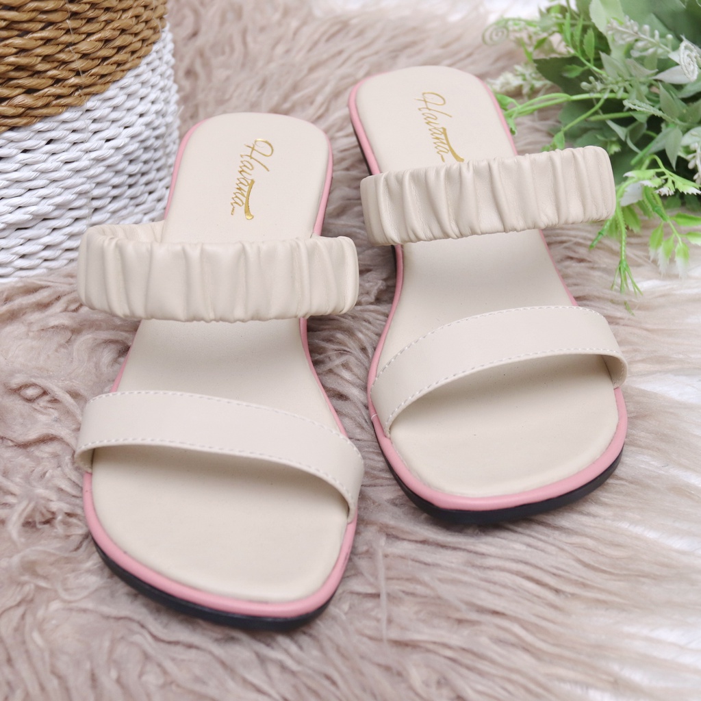 Sandal Tali Wanita Heels Kekinian Sendal Cewek Terbaru Heels Chunky Sandal Cewek Hak Tahu Terbaru