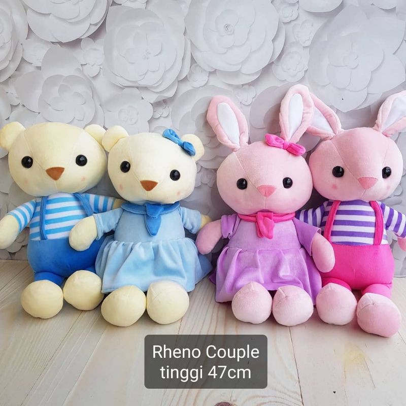 BONEKA pasangan COUPLE RHENO BAJU GARIS lucu