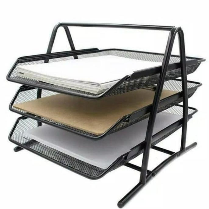 

ONSALE Rak Dokumen Kertas Elevated tray besi 3 susun