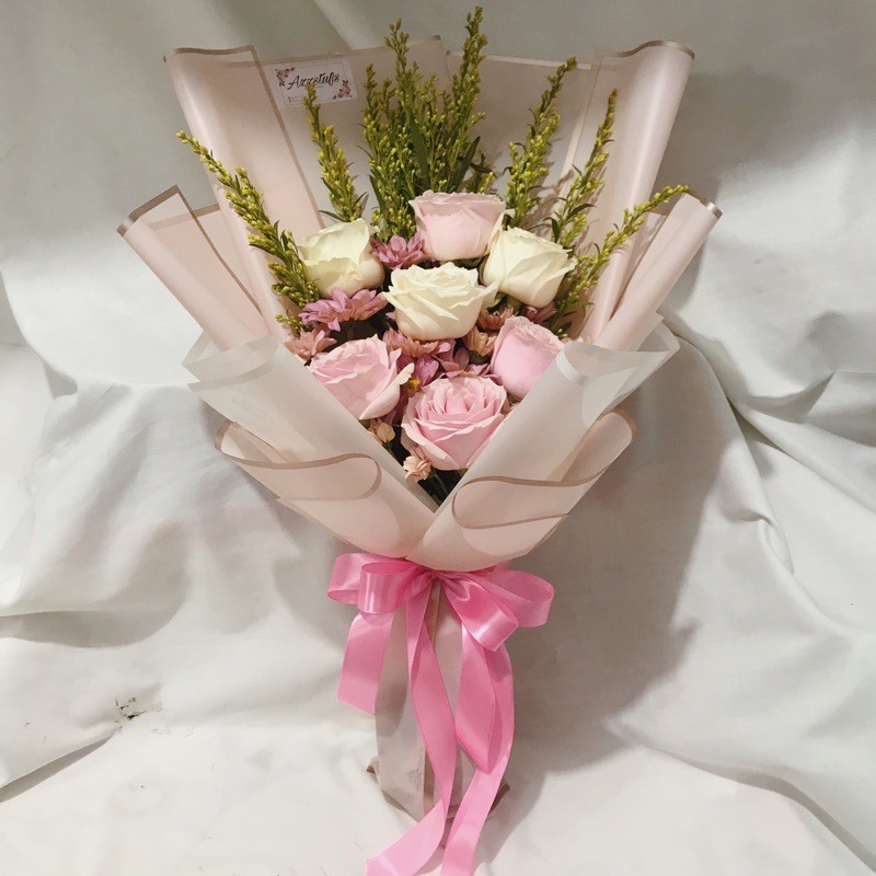 [7 tangkai] mawar putih | bouquet mawar | buket mawar mewah | buket bunga