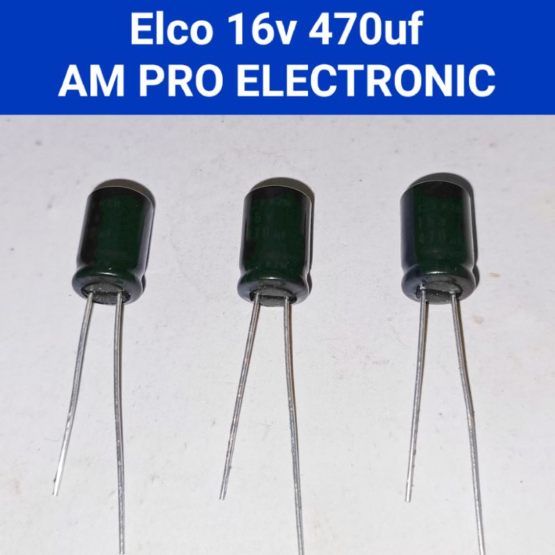 Elco 16v 470uf Elko 470uf 16v Hitam Tulisan Samar (8x13mm)