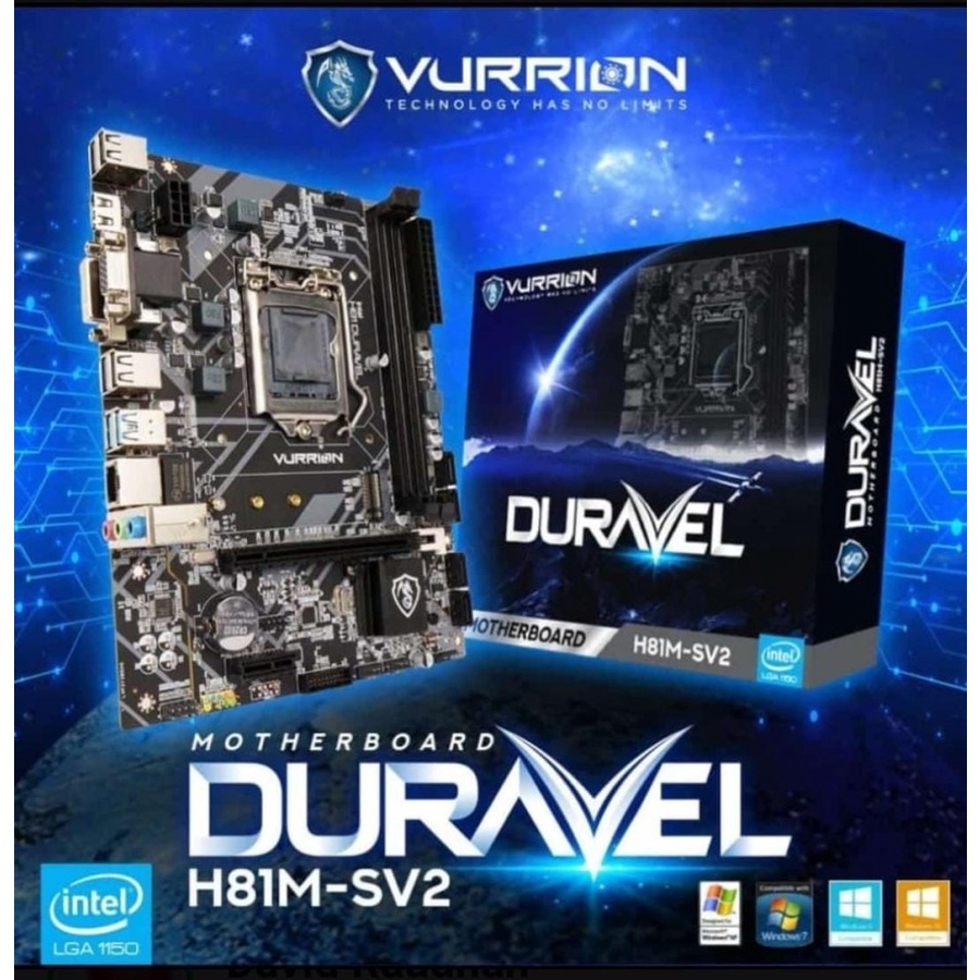 Mainboard H81M-SV2 &amp; N2 PRO Duravel Vurrion Intel LGA 1150 - Mobo Motherboard MB H81 Gen 4 / 5 Chipset B85 Vurion Resmi