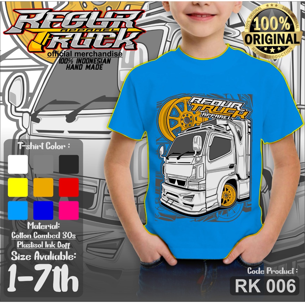 BAJU KAOS TRUCK OLENG ANAK ANAK USIA 2-7 TAHUN COTTON COMBED SABLON PLASTISOL ORIGINAL RFOUR TRUCK APPARELL KAOS TRUCK OLENG ANAK ANAK TERBARU KAOS OLENG BAJU OLENG GAMBAR TRUCK ANAK LAKI LAKI KAOS TRUCK