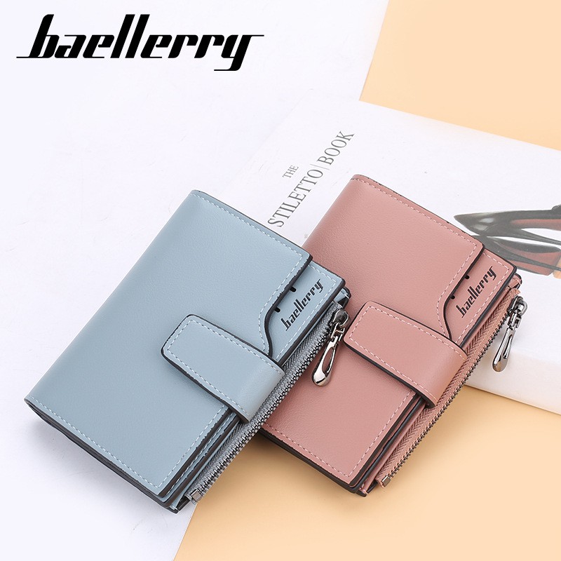 DOMPET BAELLERRY LIPAT WANITA IMPORT KULIT ORIGINAL KECIL EZANA PENDEK SLOT KARTU BATAM MURAH KOREA