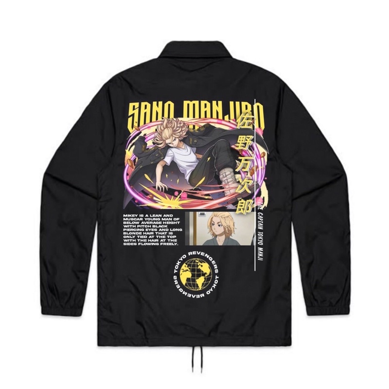 JAKET COACH TOKYO REVENGERS - MIKEY | COACH JAKET ANIME TOKYO MANJI PARASUT HITAM DISTRO JEPANG