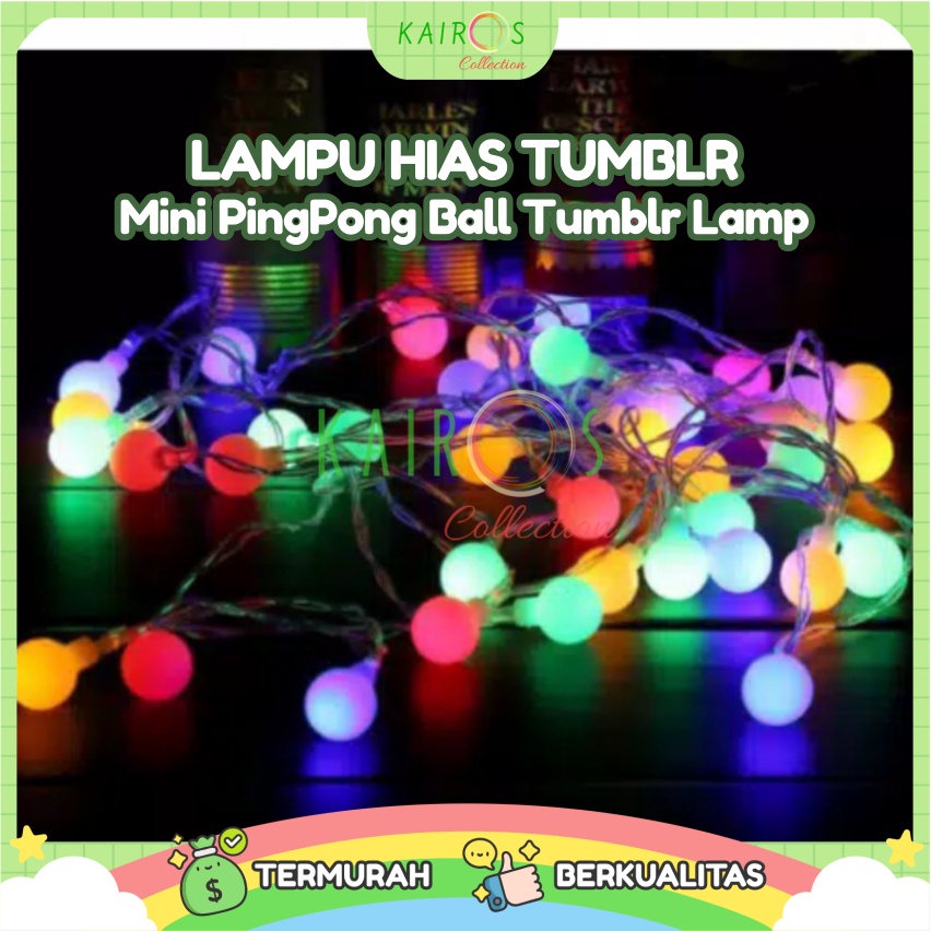 Lampu Hias Tumblr Bulat Lampu Model Pingpong LED Hias
